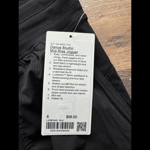 Lululemon Dance Studio Jogger Mid-Rise 28” Black Size 8 NWT - Picture 4 of 7